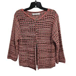 Skovhuus Womens Stripped Sweater Cardigan Denmark Pink Size Medium